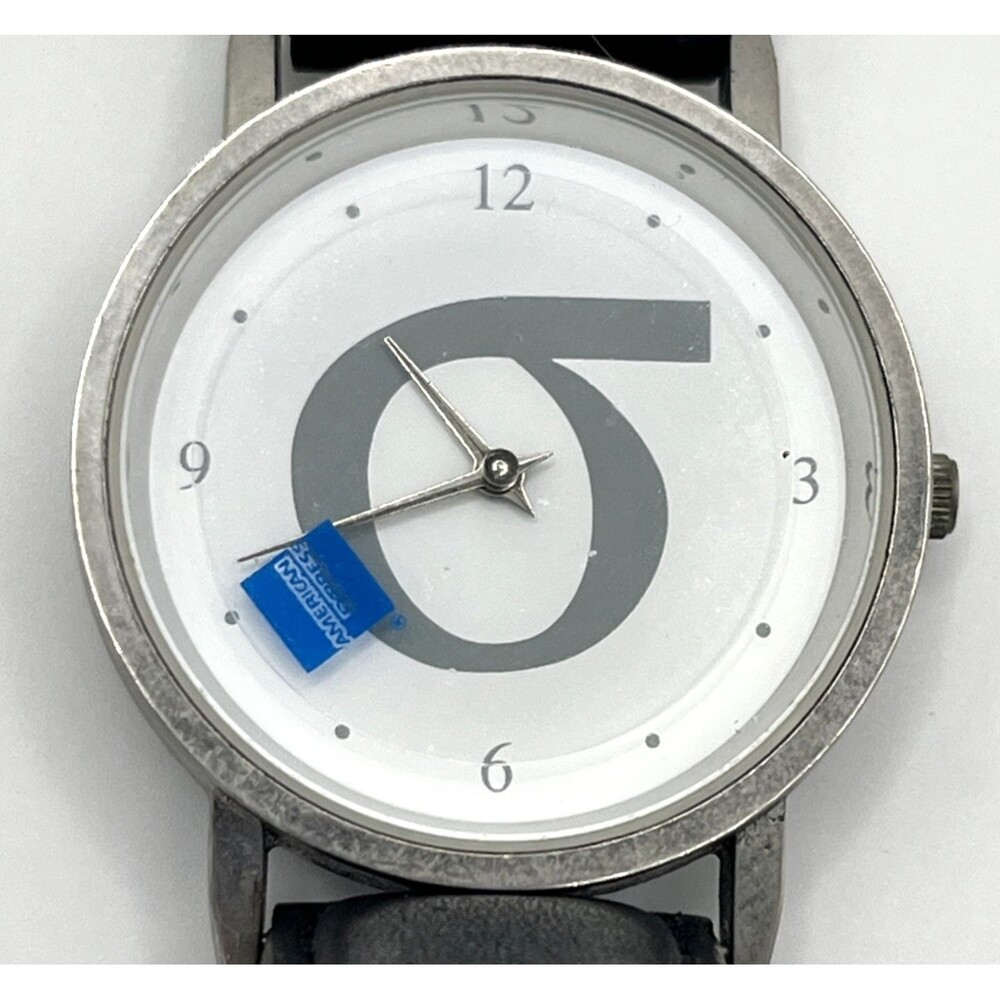 Vintage American Express AmEx Watch Rotating Logo Japan Movement Quartz Leather